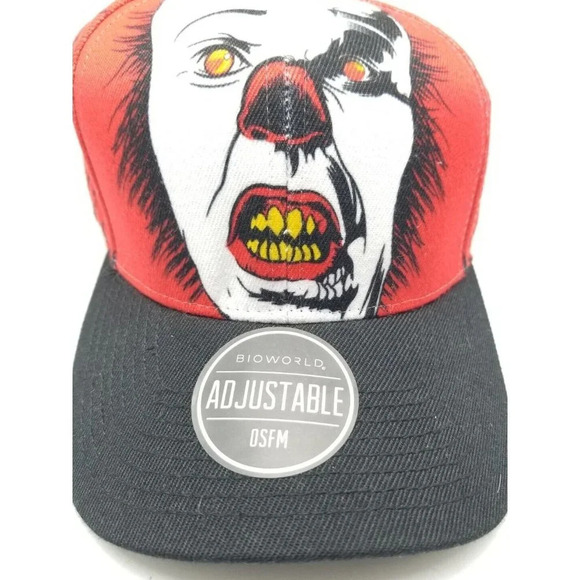 IT Original Movie Snapback Red & Black Pennywise Clown Baseball Hat Cap OSFM NWT - Picture 4 of 9